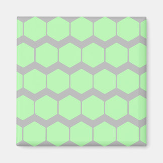 Mint Green and Grey, Retro Geometric Pattern. Magnet