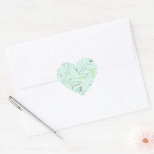 Mint green and teal frosting rose stickers 