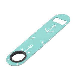 Mint Green and White Anchors Pattern 1