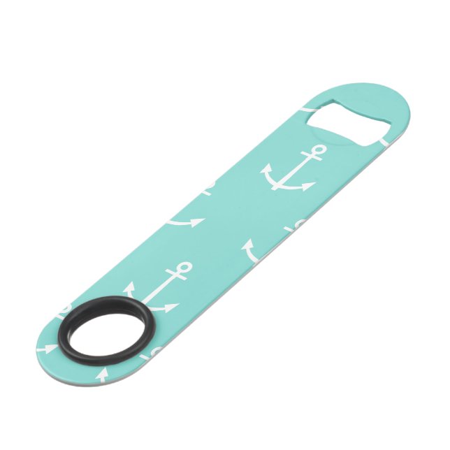 Mint Green and White Anchors Pattern 1 (Front Angled)