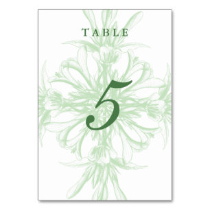 Mint Green and White Floral Damask Table Number