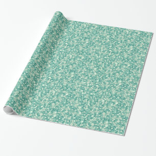 Mint Green And White Glitter And Sparkles. Wrapping Paper