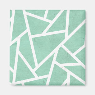 Mint green and white mosaic pattern magnet