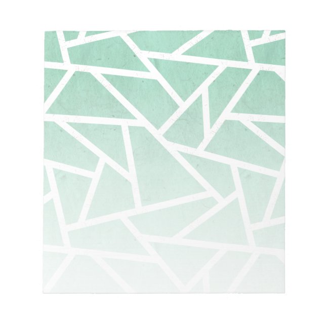 Mint green and white mosaic pattern notepad (Front)