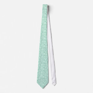 Mint Green And White Pattern Tie