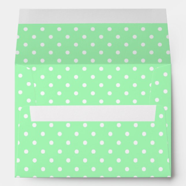 Mint Green and White Polka Dot Envelopes (Back (Bottom))