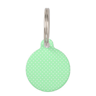 Mint Green and White Polka Dot Pet Tag