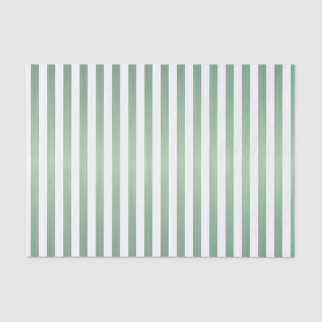 Mint Green and White Stripes Tissue Paper (Front)