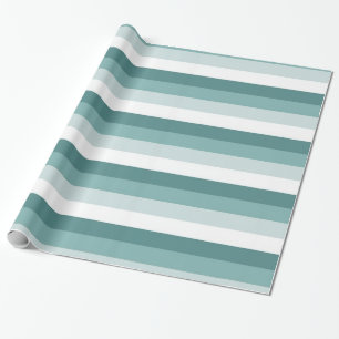 Mint, Green and White Stripes Wrapping Paper