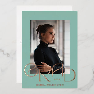 Mint Green Art Deco Tyopgraphy Graduate Photo 2022