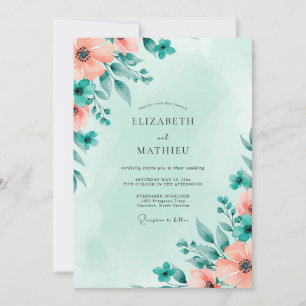 Mint Green Atmospheric Spring Wedding Invitation