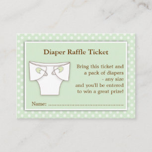 Mint Green Baby Shower Diaper Raffle Ticket Insert