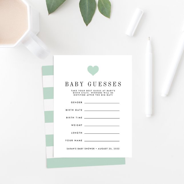 Mint Green Baby Shower Guessing Game (Creator Uploaded)