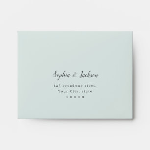 Mint green beach wedding RSVP Envelope