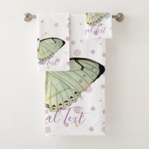 Mint Green Beauty Butterfly Bath Towel Set