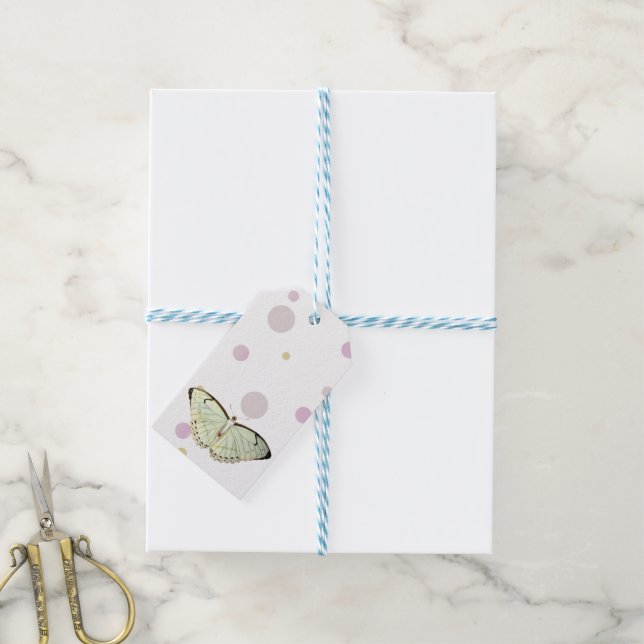 Mint Green Beauty Butterfly   Gift Tags (With Twine)