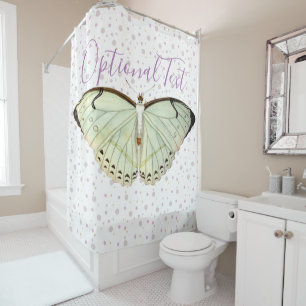 Mint Green Beauty Butterfly Shower Curtain