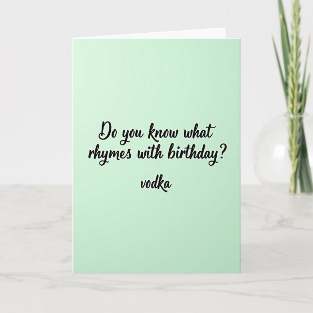 Mint Green Birthday Card (Front)