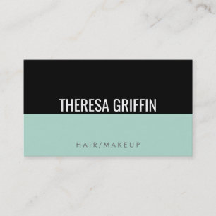 Mint Green / Black 2 (modern type) Business Card