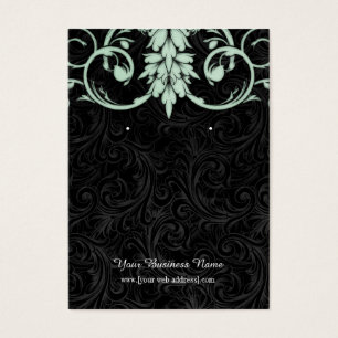 Mint Green Black Vintage Custom Earring Card