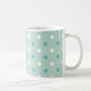 Mint green blue dots coffee mug