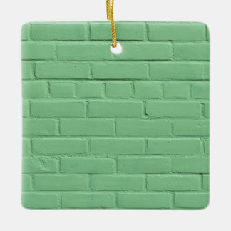 Mint Green Brick Wall   Ceramic Ornament