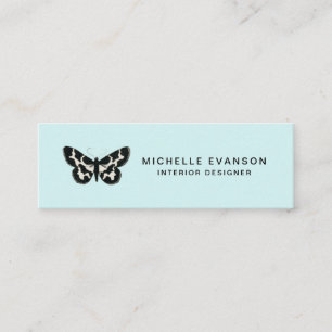 Mint Green Butterfly Logo Mini Business Card