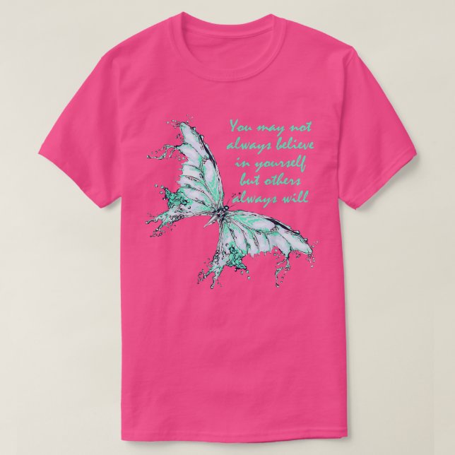 Mint Green Butterfly Mental Health Awareness5780 2 T-Shirt (Design Front)