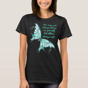 Mint Green Butterfly Mental Health Awareness T-Shirt