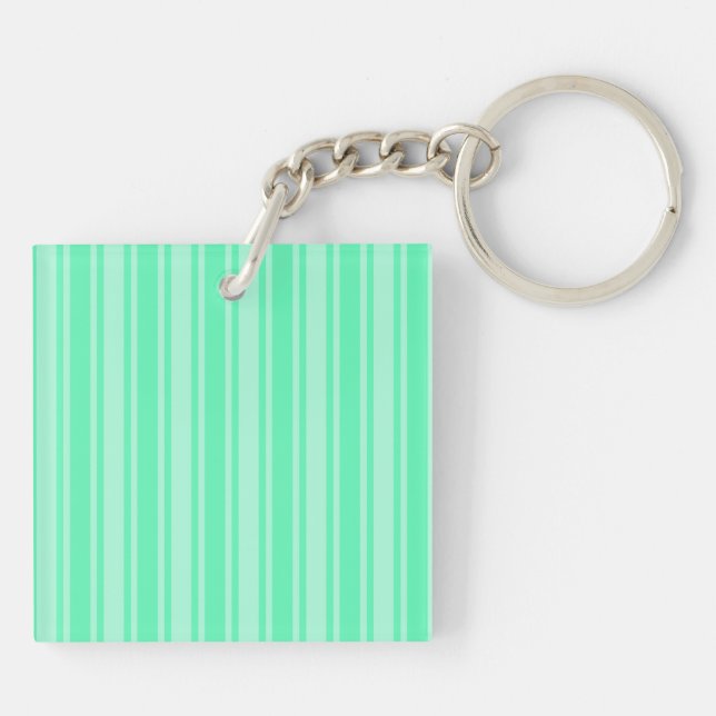 Mint green candy stripes key ring (Back)