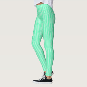 Mint green candy stripes leggings
