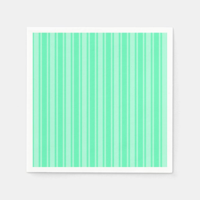 Mint green candy stripes napkin (Front)