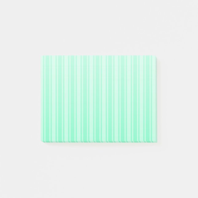 Mint green candy stripes post-it notes (Front)