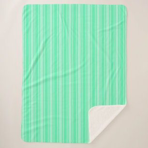 Mint green candy stripes sherpa blanket