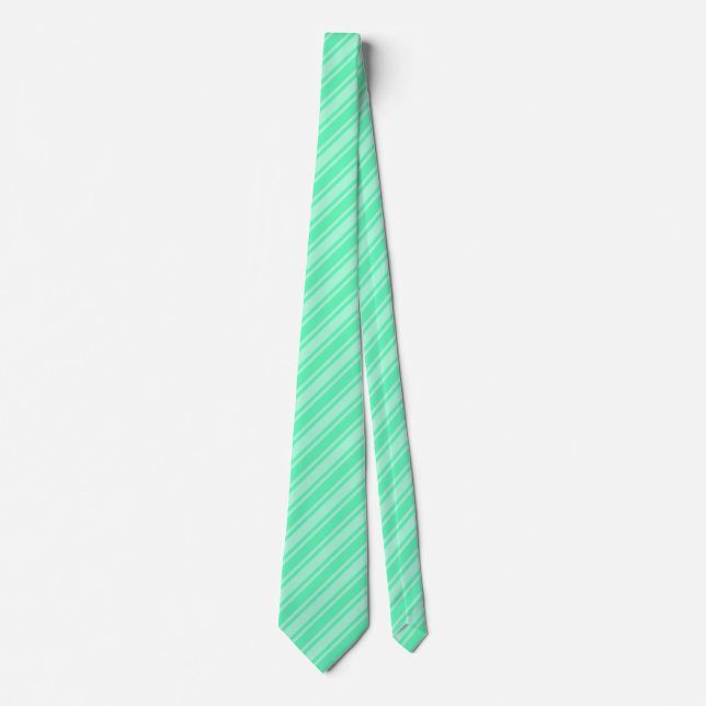 Mint green candy stripes tie (Front)