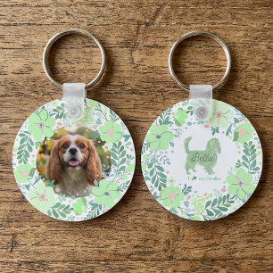 Mint Green Cavalier King Charles Spaniel Custom Key Ring
