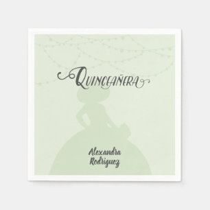 Mint Green Charro Silhouette Quinceanera Napkin