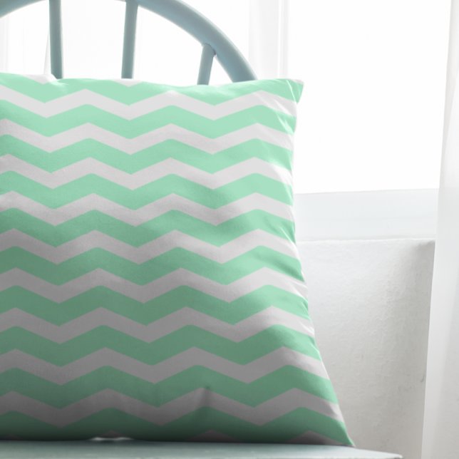 Mint Green Chevron Cushion (Creator Uploaded)