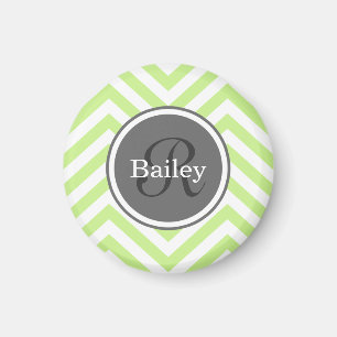 Mint Green Chevron Monogram Magnet