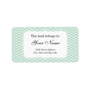 Mint Green Chevron Zigzag Stripes Label