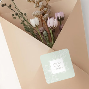 Mint Green Chic Floral Label