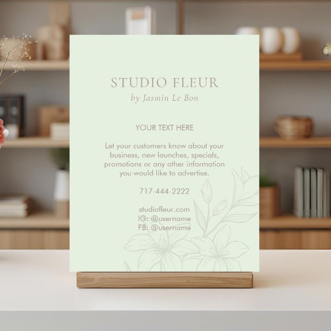 Mint Green | Chic Floral Text Promotional  Poster (Creator Uploaded)