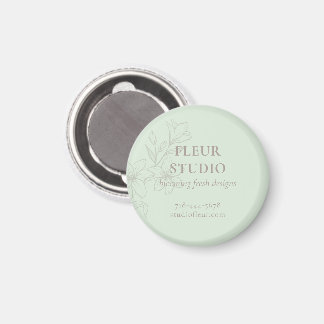 Mint Green | Chic Minimalist Floral  Magnet