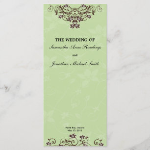 Mint Green & Chocolate Brown Wedding Program Programme