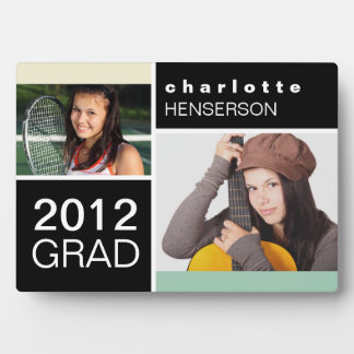Mint green colour block class year graduation phot plaque