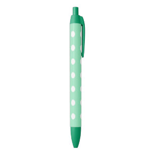 Mint Green Colour White Dots Rustic Template Red Ink Pen