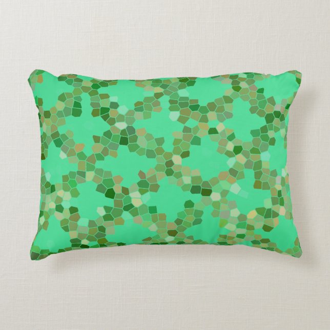Mint Green Colourful Pattern Decorative Cushion (Front)