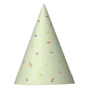 Mint Green Confetti Birthday Party Hat