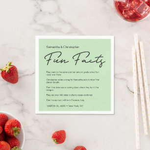 Mint Green Custom fun fact Personalised Napkin