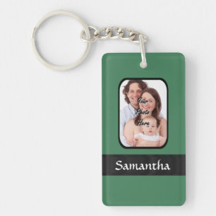 Mint green custom photo template key ring
